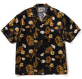 A BATHING APE VACATION PATTERN OPEN COLLAR SS SHIRT