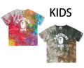 A BATHING APE BAPE KIDS TIE DYED COLLEGE TEE