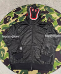 A BATHING APE CROC PATTERN CROCODILE RELAXED FIT FULL ZIP HOODIE