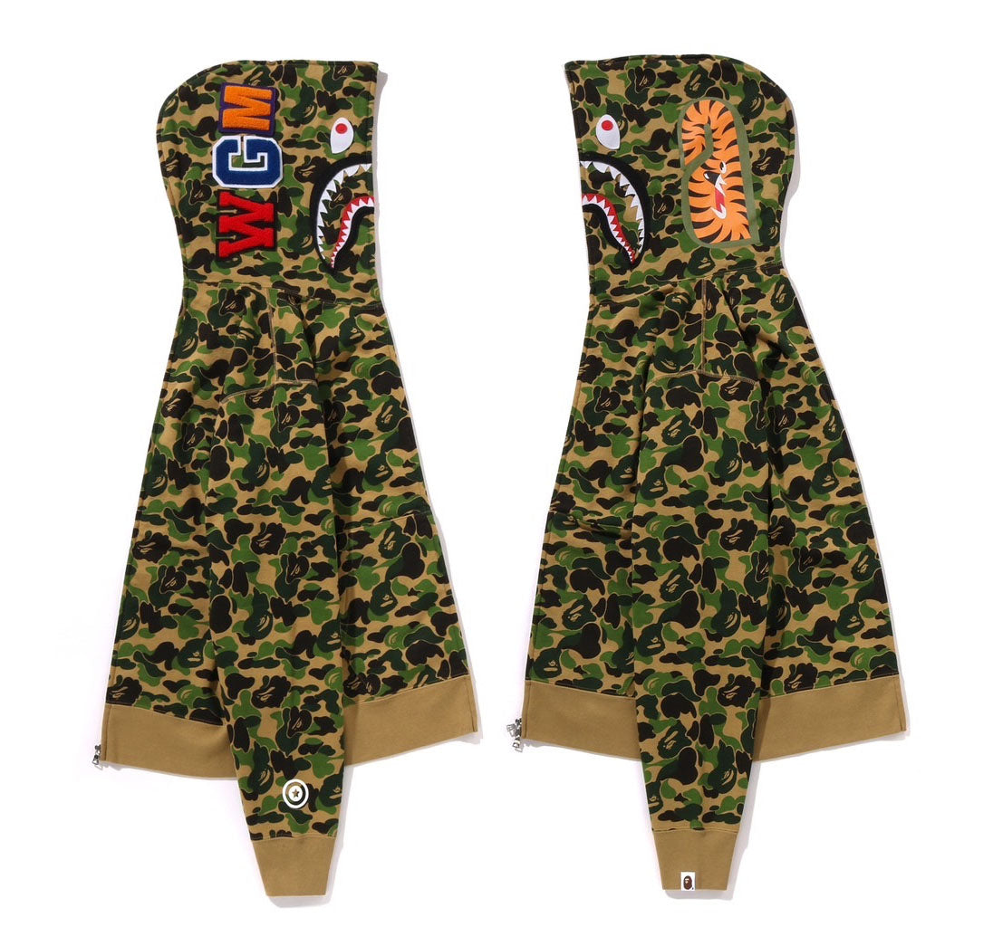 A BATHING APE ABC CAMO SEPARATE SHARK FULL ZIP HOODIE 