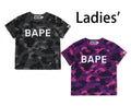 A BATHING APE Ladies' BAPE LOGO COLOR CAMO SLIM TEE