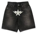 A BATHING APE TWIN STA 13oz DENIM LOOSE FIT SHORTS