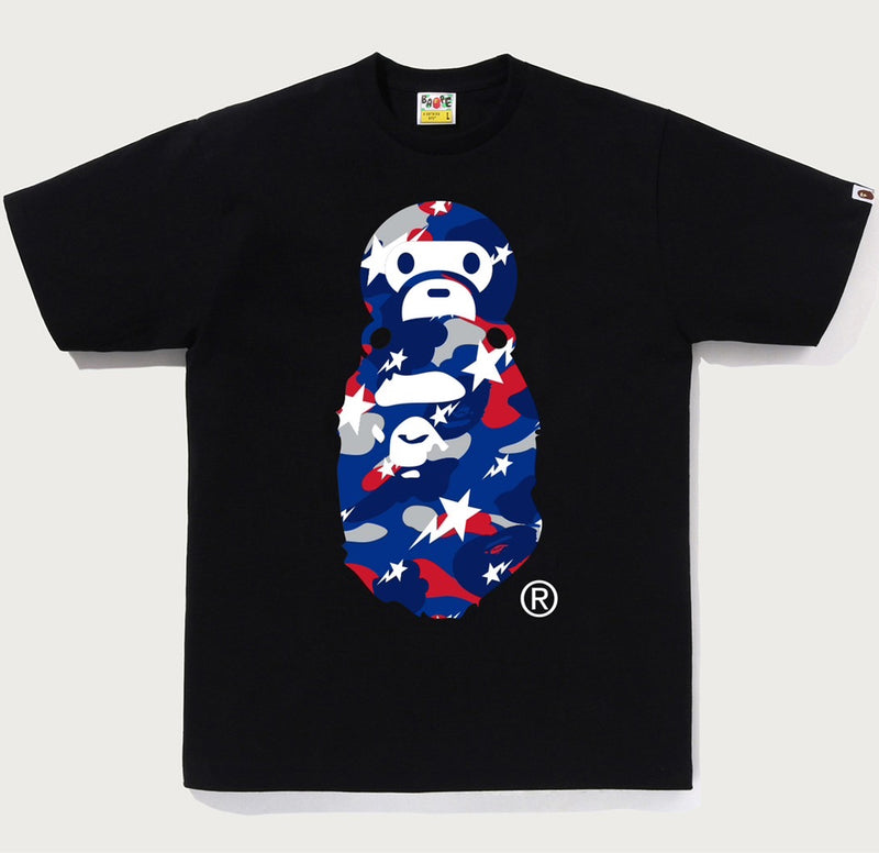 A BATHING APE STA STRIKE CAMO MILO ON APE HEAD TEE