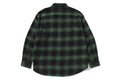 A BATHING APE A BATHING APE LOGO OMBRE CHECK FLANNEL L/S SHIRT