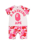 A BATHING APE BAPE KIDS ABC CAMO BIG COLLEGE ROMPERS