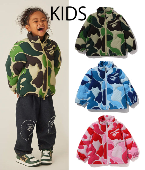 A BATHING APE BAPE KIDS ABC CAMO STITCHING DOWN JACKET