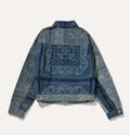 A BATHING APE PAISLEY PATTERN DENIM TRUCKER JACKET
