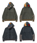 A BATHING APE A RISING BAPE MILITARY SHARK FULL ZIP HOODIE