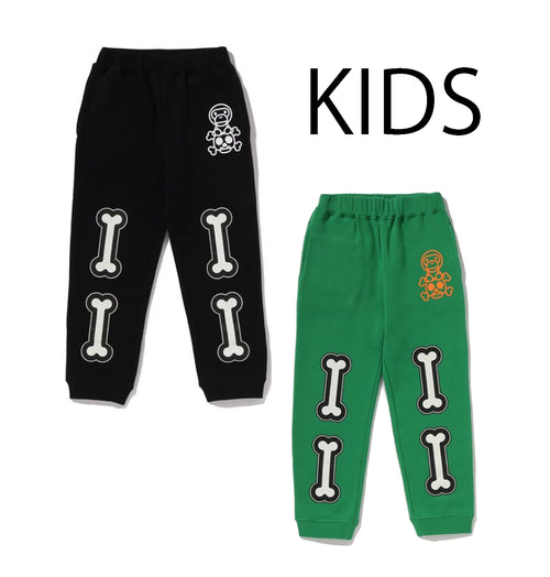 A BATHING APE BAPE KIDS BABY MILO SKULL SWEAT PANTS