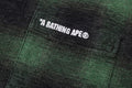 A BATHING APE A BATHING APE LOGO OMBRE CHECK FLANNEL L/S SHIRT