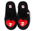A BATHING APE APEE HEART FURRY SLIPPER