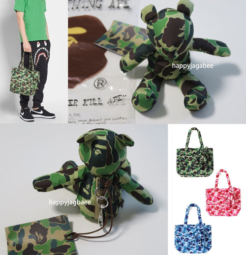 A BATHING APE Goods ABC CAMO ECO TOTE BAG (S) & BEAR Key Charm - happyjagabee store