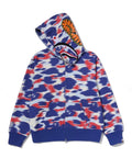 A BATHING APE Ladies' SCREEN CAMO SHARK FULL ZIP HOODIE