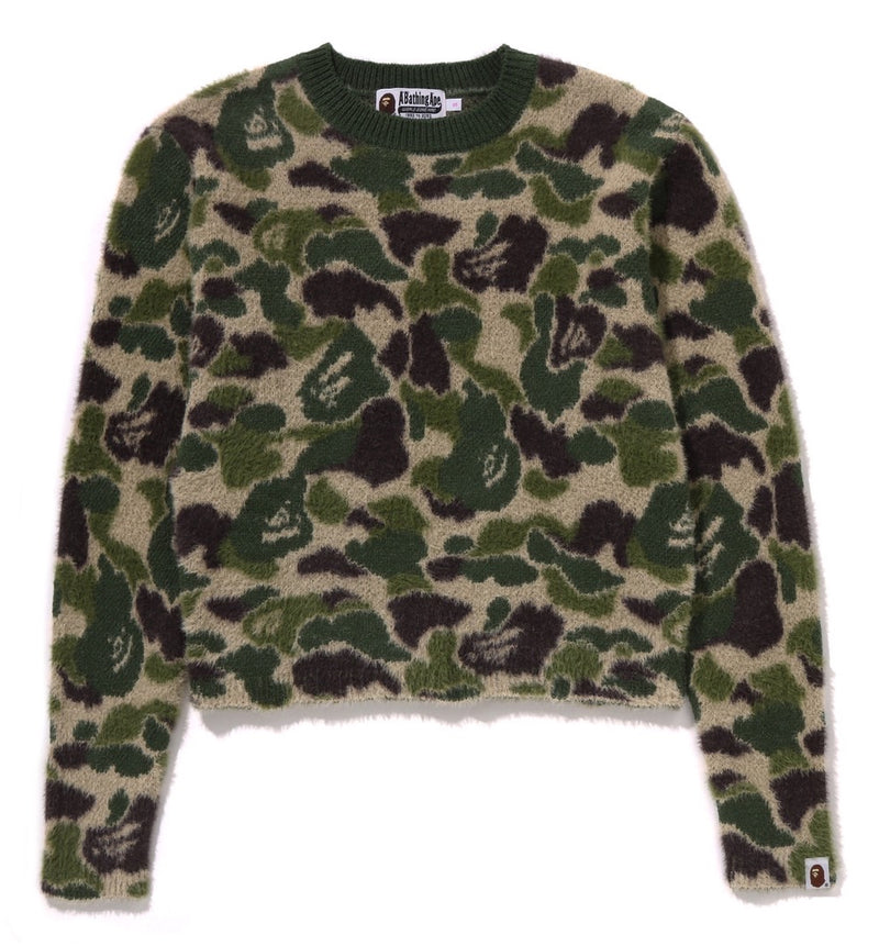 A BATHING APE Ladies' ABC CAMO SHAGGY SWEATER