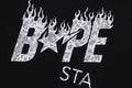 A BATHING APE WILD LEOPARD PATTERN BAPE STA LOGO RELAXED FIT TEE