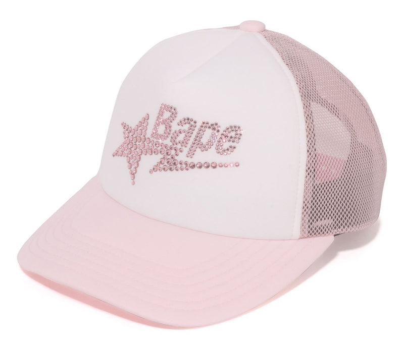 A BATHING APE Ladies' CRYSTAL STONE BAPE STA LOGO MESH CAP
