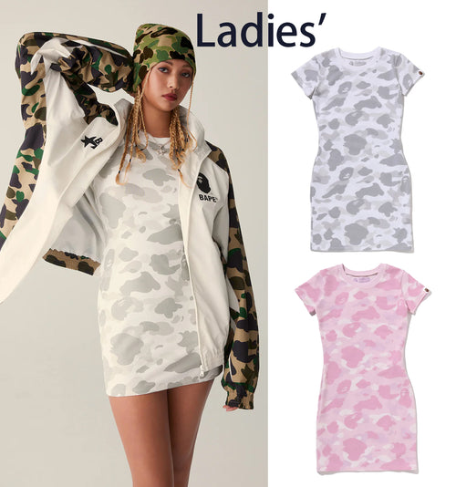 A BATHING APE Ladies' COLOR CAMO JERSEY DRESS