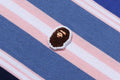 A BATHING APE Ladies' APE HEAD ONE POINT STRIPE BOXY CROPPED L/S POLO TEE