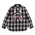 A BATHING APE BAPE KIDS CHECK SHARK SHIRT