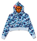 A BATHING APE Ladies' ABC CAMO BABY LISA CROPPED FULL ZIP HOODIE