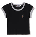 A BATHING APE Ladies' APE HEAD ONE POINT CROPPED TEE