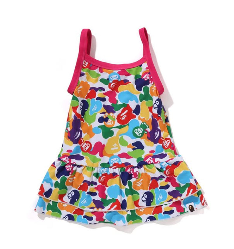 A BATHING APE BAPE KIDS MILO ABC MULTI CAMO SWIMWEAR