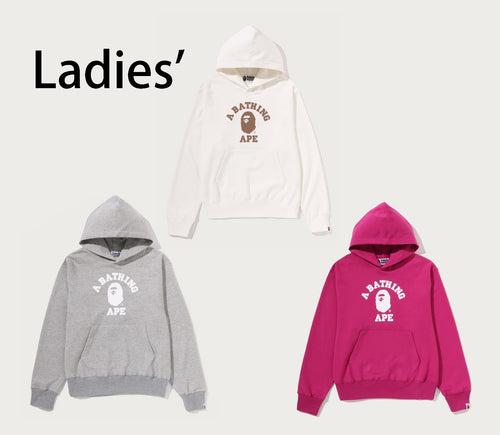 A BATHING APE Ladies' COLLEGE PULLOVER HOODIE