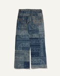 A BATHING APE PAISLEY PATTERN DENIM FLARED PANTS