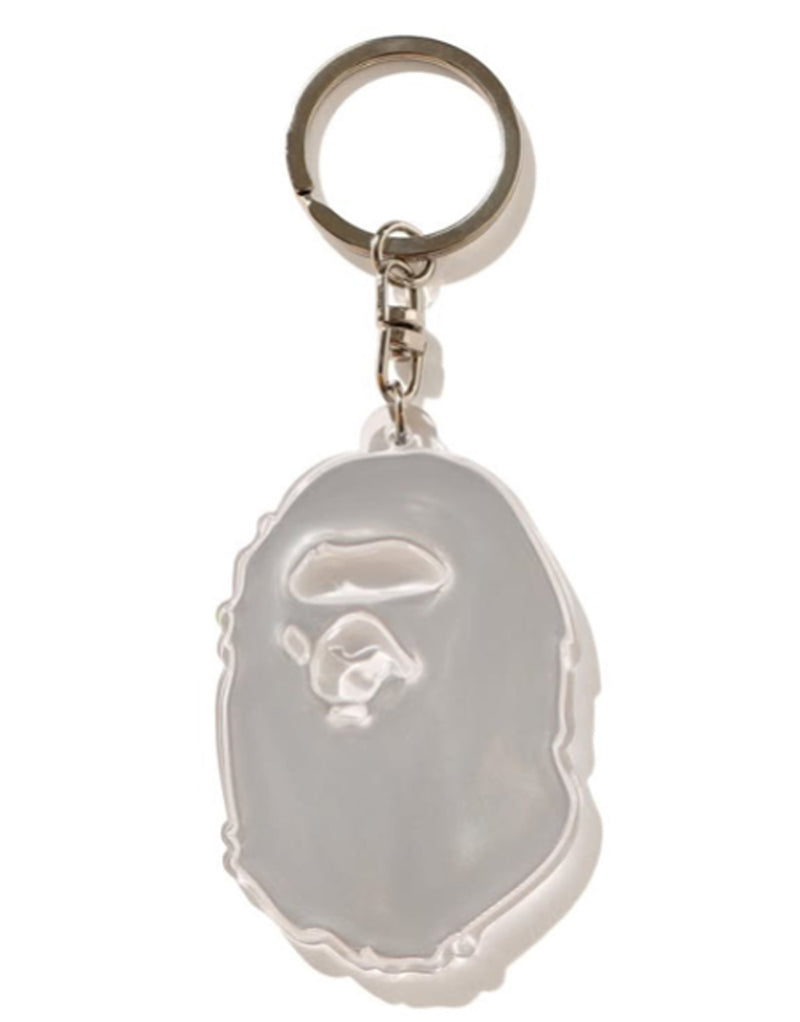 A BATHING APE APE HEAD REFLECTIVE KEYCHAIN