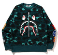 A BATHING APE COLOR CAMO SHARK CREWNECK SWEAT SHIRT - happyjagabee store