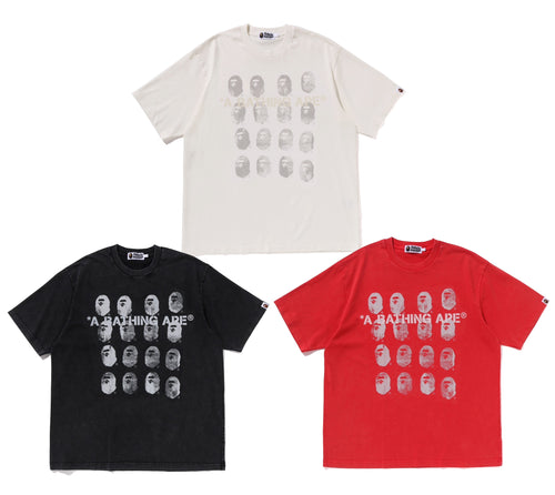A BATHING APE GARMENT DYE LOGO RELAXED FIT TEE