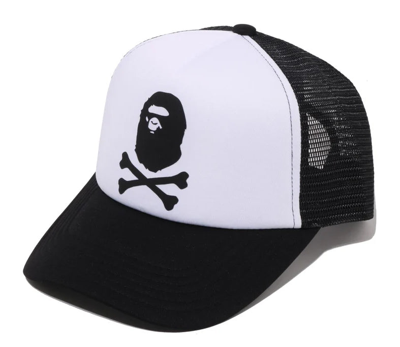 A BATHING APE APE CROSSBONE MESH CAP