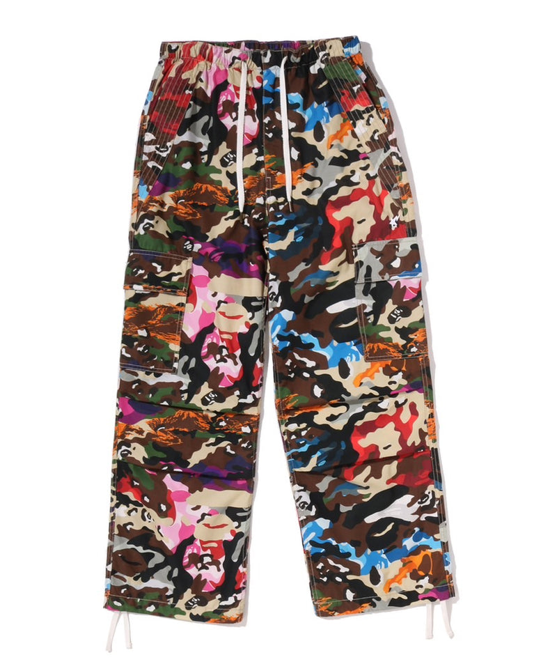 A BATHING APE Ladies' HYBRID CAMO BAPE STA CARGO PARACHUTE PANTS