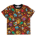 A BATHING APE BAPE KIDS MILO MULTI DINOSAURS PATTERN TEE