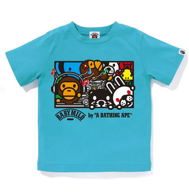 A BATHING APE BAPE KIDS MILO FRIENDS DJ TEE