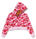 A BATHING APE Ladies' ABC CAMO BABY LISA CROPPED FULL ZIP HOODIE