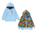 A BATHING APE BAPE KIDS BABY MILO PATTERN REVERSIBLE ZIP HOODIE - happyjagabee store