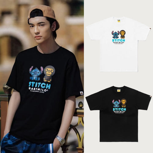 A BATHING APE BAPE x DISNEY STITCH AND BABY MILO TEE