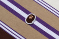 A BATHING APE Ladies' APE HEAD ONE POINT STRIPE BOXY CROPPED L/S POLO TEE