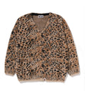 A BATHING APE Ladies' WILD LEOPARD PATTERN SHAGGY KNIT CARDIGAN
