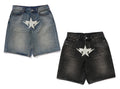 A BATHING APE TWIN STA 13oz DENIM LOOSE FIT SHORTS