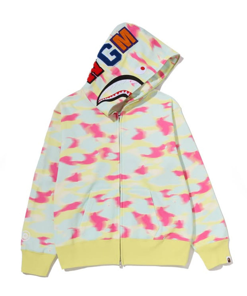 A BATHING APE Ladies' SCREEN CAMO SHARK FULL ZIP HOODIE