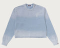 A BATHING APE Ladies' INDIGO COLLEGE PRINT BOXY CROPPED LS TEE