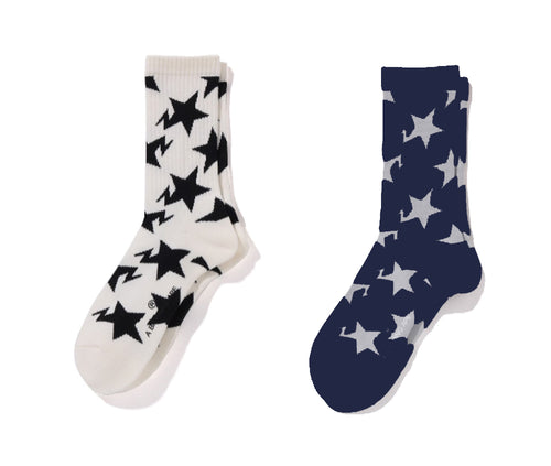 A BATHING APE STA PATTERN SOCKS