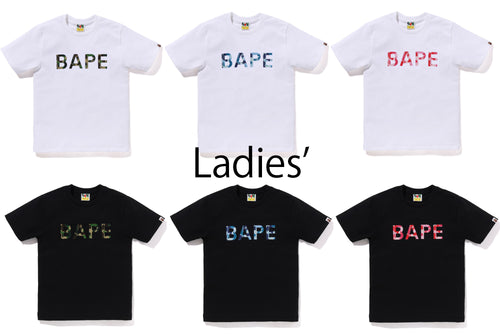 A BATHING APE Ladies' ABC CAMO GLITTER BAPE TEE