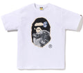A BATHING APE MOON APE HEAD OLD PHOTO TEE
