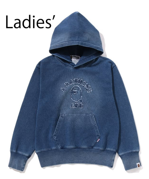 A BATHING APE Ladies' INDIGO PULLOVER HOODIE