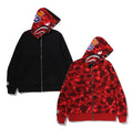 A BATHING APE COLOR CAMO REVERSIBLE SHARK FULL ZIP HOODIE