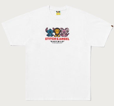 A BATHING APE BAPE x DISNEY STITCH AND ANGEL BABY MILO TEE