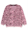 A BATHING APE Ladies' WILD LEOPARD PATTERN SHAGGY KNIT CARDIGAN